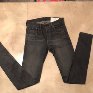 Men’s Rag and Bone gray button fly denim jeans. Fit 1 extra slim 31W 33” inseam